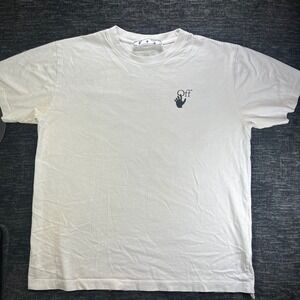 Off-White T-Shirt Mens Large White Gradient Arrows Graphic Logo Streetwear Tee
